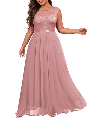 Miusol Women's Retro Lace Contrast Chiffon Ruffle Evening...