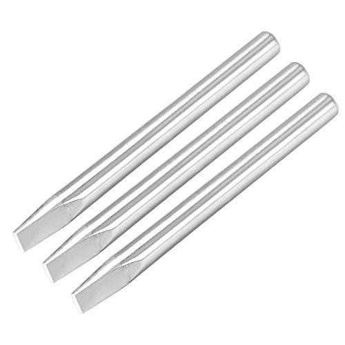Image of uxcell 79mm Lead-free Soldering Iron Tip Replacement 6mm Width Solder Tip Welding Equipment for Soldering Silver 80W 3pcs