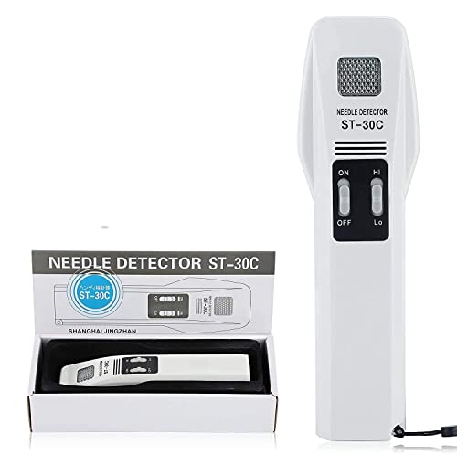 CGOLDENWALL High Sensitivity Handheld Needle Detector Metal Detector Needle Scanner with Sound and Light Alarm Detection Width 50mm Hight 100mm-300mm