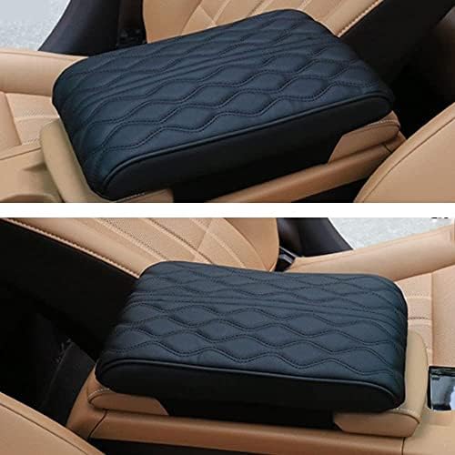 Leather Car Armrest Box Pad, Upgraded Car Center Console Cover Pad Leather Auto Armrest Cover, Universal Arm Rest Cushion Pads for SUV/Truck/Vehicle (Black) — view 5