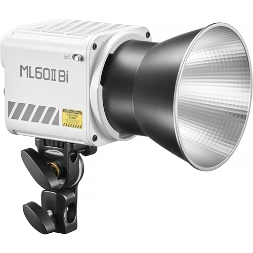 Image of GODOX ML60II Bi 70W Video Light Bi-Color Photography Light 2800K-6500K Dimmable with GODOX Mount COB Bead 2.4G Wireless System Support APP Control with Standar Reflector for Photography