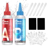 LUCOAEAE 5 Minutes Colle Epoxy Bi Composant 250ml (2x125ml), Epoxy Bi Composant, Colle Bi Composant Epoxy, Colle Époxy Bi Composant, Transparente Puissante pour Métal, Plastique, Bois, Céramique,Verre