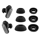 NANLANFAN Replacement Silicone Ear Tips for Bose QuietComfort Ultra Bluetooth Earbuds, 3 Pairs (Black, Assorted S/M/L)