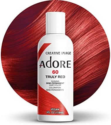 Adore Semi Permanent Hair Color - Vegan and Cruelty-Free Hair Dye - 4 Fl Oz - 060 Truly Red (Pack of 1)