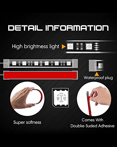 Image of 8 PCS Motorcycle LED Underglow Kit with RF Remote Multi-Color Motorcycle Lights Waterproof RGB LED Strips for Harley Honda Kawasaki Suzuki Indian