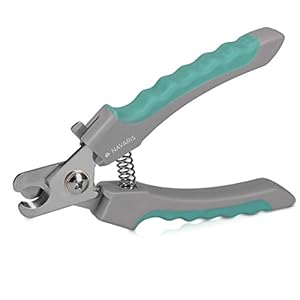 Navaris honden nagelknipper met veiligheidsstop – Grote nagelschaar voor middelgrote en grote rassen – Professionele nageltang voor huisdieren – Groen