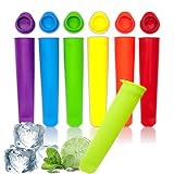 Silicone Ice Pop Mold Set, Popsicle Maker Molds Reusable Ice Pop Mold Set of 6 With Lids