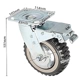 4 kółka skrętne 150 mm, rolki transportowe, zestaw kółek do dużych obciążeń, kółka do dużych obciążeń, nośność 750 kg