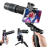 Kicucn 単眼望遠鏡 スマホ望遠レンズ HD22倍単眼鏡 小型 品質な視界 写真撮る 片手操作 望遠鏡 高級Bak4プリズム 高透過率 防水 広角レンズ 伸縮式三脚、携帯電話ホルダー、日本語取扱説明書付き ライブ、 バードウォッチング（青）