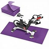 Tappetino protettivo per dispositivi sportivi, fonoassorbente, impermeabile, facile da pulire, 6 mm, in PVC, 173 x 61 x 0,6 cm, per tapis roulant, yoga, cyclette (viola)