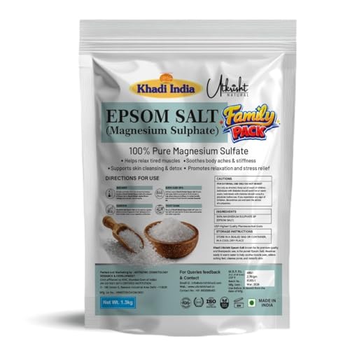 Image of Pure Epsom Salt for Bath Soak & Foot Soak | Magnesium Sulfate Crystals for Muscle Relaxation, Body Detox & Skin Care (Epsom Salt - 1.3KG)