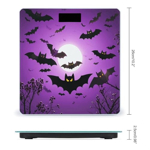 Balanza Digital de Baño Smart Halloween Purple Bats miniatura 2