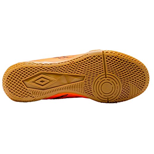 Chuteira Futsal Umbro Vibe Jr 0F82045 Infantil – Preto, Coral e Prata 34