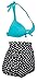 Angerella Retro Vintage Polka Dot High Waisted Bathing Suits Swimwear(BKI053-L1-XXL) Light Blue