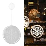 Julyue Decoraciones de Luces Navideñas para Ventanas, Luces de Cortina Navideñas con Patrón de Copo de Nieve a Pilas con Ventosa, Luces Decorativas Navideñas LED Colgantes para árbol de Pared