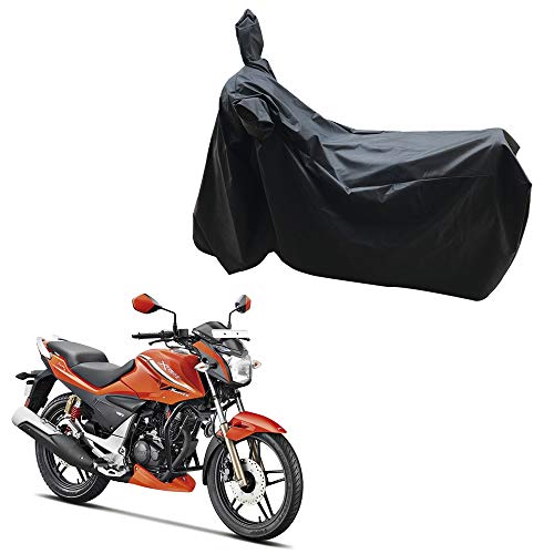 Oshotto Dust and Water Proof Double Mirror Pocket Leatherite Bike Body Cover Compatible with Hero Xtreme Sports (Black)