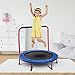 GYMENIST Kids Trampoline Portable & Foldable - 36 Inch. Durable Construction with Padded Frame Cover and Handle Bar - Red Blue (Red - Blue)