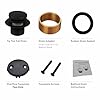 Black Bathtub Drain Tip Toe Tub Conversion Kit Assembly,Wellup Tub Drain Trim Kit with Two Hole Overflow Faceplate,Matte Black