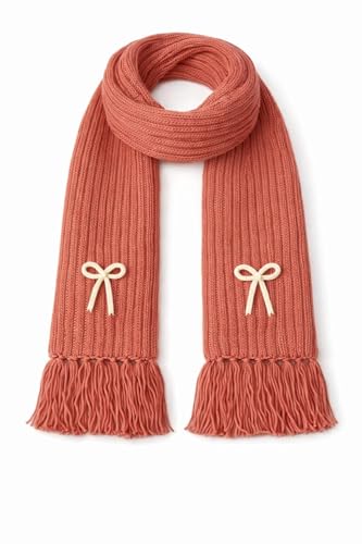 Image of KB STAR Cute Bow Women Casual Luxurious Premium Checkered Acrylic Woolen Muffler /Scarf /Stole for Winter