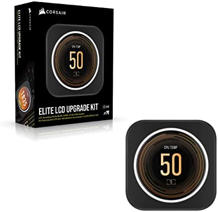 Corsair iCUE ELITE CPU Cooler LCD Display Upgrade Kit (Custom IPS LCD Screen, 24-Bit Colour Depth, 16.7 Million Colours, 24 RGB LED Ring, CORSAIR iCUE Software Compatible) Black