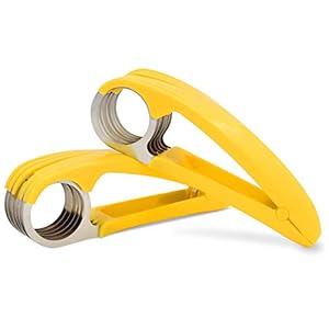 FireKylin Banana Slicer,ABS + Stainless Steel Fruit and Vegetable Salad Peeler Cutter Kitchen Tools For Banana, Strawberry,Grape（2 pcs）