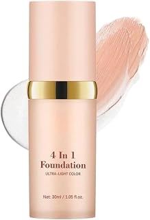 4-in-1 Multi-Effect Foundation with Panax Ginseng, Ultra-Light Color, 30ml/1.05 fl oz, Daily Essential, Flawless Coverage, Travel-Friendly, with Centella Asiatica, Ceramide, Hyaluronate