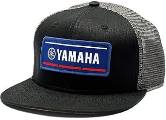 YAMAHA Snapback Racing Hat Team, Classic Logo, Throwback Logo One Size Fits Most - Black/Charcoal