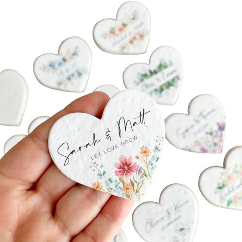 Custom Plantable Seed Paper with Heart Shapes, Personalized Wildflower 2.5