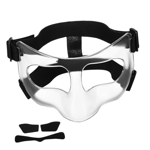 SUPVOX Clear Face Guard for Sports Adjustable Nose Guard for Basketball Soccer Baseball Lightweight Comfortable Protective Facial Mask for Adults Youth