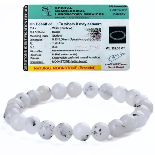 Image of Original Rainbow Moonstone Bracelet with Lab Certificate - Pre Charged By Reiki Gurus - Natural Energized Moon Stone Bracelet for Peace, Relationship, Emotional healing, Chakra Healing and Positivity