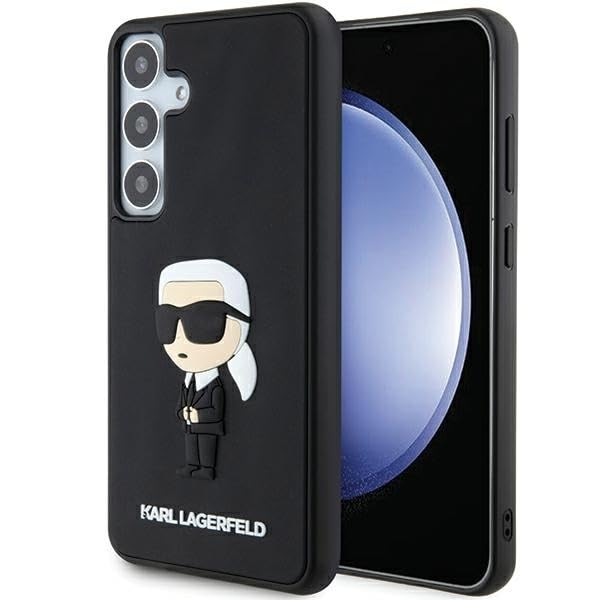 CG MOBILE Karl Lagerfeld Samsung Galaxy S24 Back-Cover hul - ikonika z gumy 3D - czarna (S921-Galaxy S24)