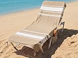 o-day Telo Mare con Angoli e Tasche 70x180cm – Asciugamano Mare Cotone Fouta 100% Per Lettino e Spiaggia (Beige Sabbia)