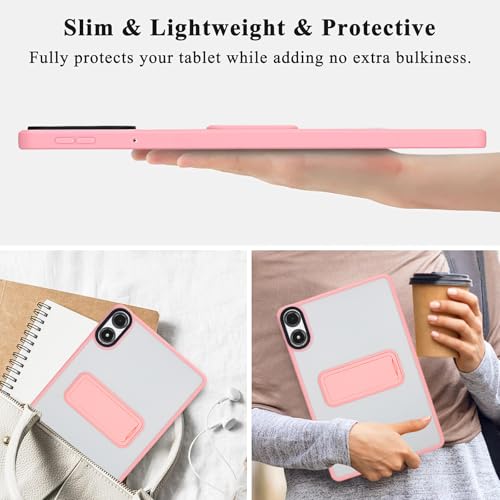 Coque Xiaomi Redmi Pad 2 Pro 12.1 2025 rigide transparente rose avec support
