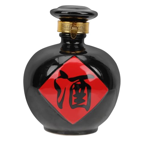 TOYZFRIENDY Tarro de Vino Sellado de con Cierre Hermético para Almacenamiento Cocina y Decoración Vintage para Brandy Whisky y Licores Color Negro