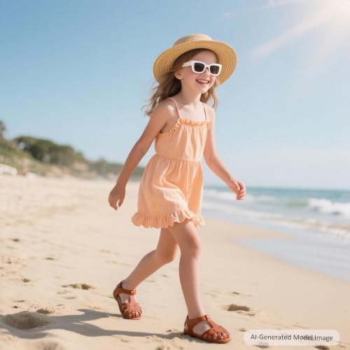 Image of Felix & Flora Toddler Girls Sandals Flower Girl Shoes Soft Rubber Princess Flat Shoes