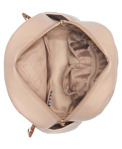 DKNY Solid Softside Backpack with Adjustable Straps, Cappucino, 14"4