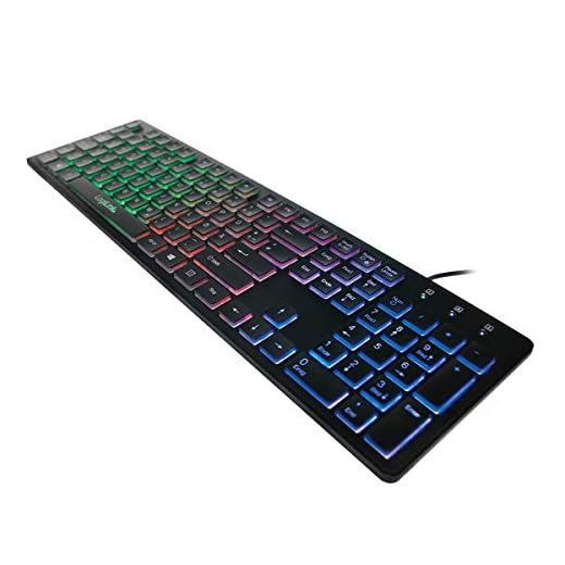 LogiLink ID0138 Beleuchtete Tastatur, LED Regenbogen-Hintergrundbeleuchtung schwarz