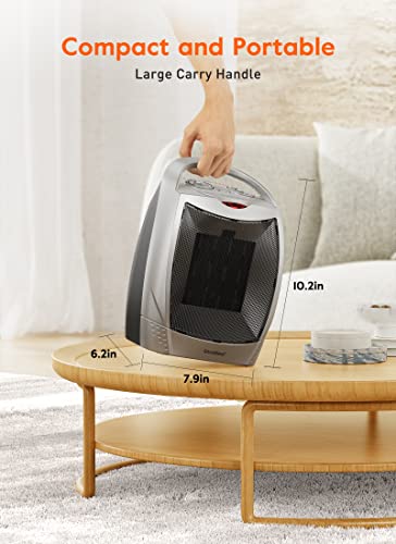 Portable Electric Space Heater With Thermostat, 1500W/750W Safe And Quiet Ceramic Heater Fan, Heat Up 200 Square Feet For Office Room Desk Indoor Use #TOP6