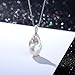 BAMIKI Pearl Pendant Necklace, Freshwater Cultured Baroque Pearl 13-15MM, 925 Sterling Silver Necklace, 18K White Gold Plated Adjustable Chain 18+2IN, Jewelry Gifts for Women, Iridescent White