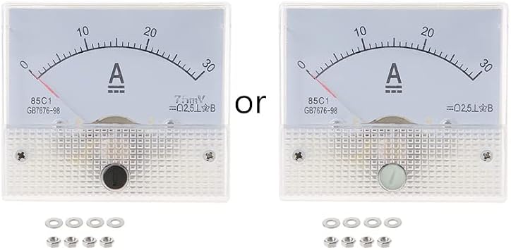 Current Measurement Instrument Analog Current Panel 85C1 Amp Ammeter Gauge Milliamp Meter 2.5 Accuracy for Auto Circuit Measurement Tester 6 Types