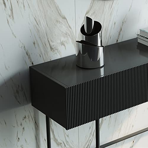 Console Table In Black, Ultra Narrow Entryway Sofa Table, Open Storage Shelf, Tall Cabinet, Accent Table For Living Room, Hallway (Color : Black, Size : 120X35X90Cm) #TOP4