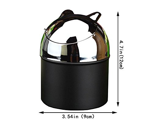 Ashtrays With Lid,Metal Hidden Ashtray For Outdoor Indoor Use, Creative Outdoor Ashtrays For Weed Patio,Cute Cat Shape Ashtray For Home Office Tabletop Decorate ( Black) #TOP1