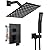 gotonovo Rainfall Bathroom Shower System Rain Shower Head and Handle Set Wall Mounted Shower Complete Combo Solid Brass Pressure Balancing Shower Mixer Valve 8 Inch Matte Black