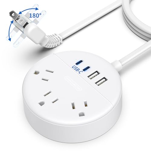 NTONPOWER 2 Prong Power Strip with USB-C, 1875W/15A, 180&deg; Rotating Plug, Two Prong Power Strip...
