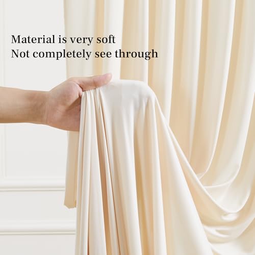 8x10FT Champagne Backdrop Curtains for Wedding Parties, Wrinkle Free Polyester Photography Backdrop Drapes for Baby Shower Birthday Parties Stage Background Stand Decorations 4x10ft,2 Panels by PARTISKY - Image 6