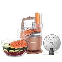 Kenwood MultiPro Go FDP22.​130RD, Kitchen Robot, Chops, Slices, Grates, Purees, and Kneads, 360° Express Serve, 1.3L Bowl, Kneading Blades, 4mm Disc, 650W, Clay Red