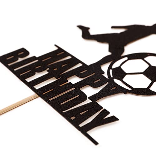 Happy Birthday Soccer Cake Topper - Boy/Girl Sports Cake Topper，Soccer Birthday Party Decorations，Soccer Player Cake Topper Boy Birthday，Football Player Cake Topper #TOP6