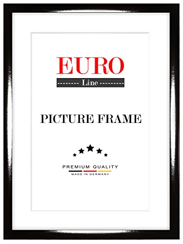 euroline35 marco de fotos sobre medida para las fotos 39 cm x 10 – 150 cm, creación sobre medida del marco de madera (MDF, incluidos cristal acrílico tratado antirreflejos y parte trasera (MDF, anchura del marco: 35 mm, madera, negro brillante, 39 x 12 cm format d'image