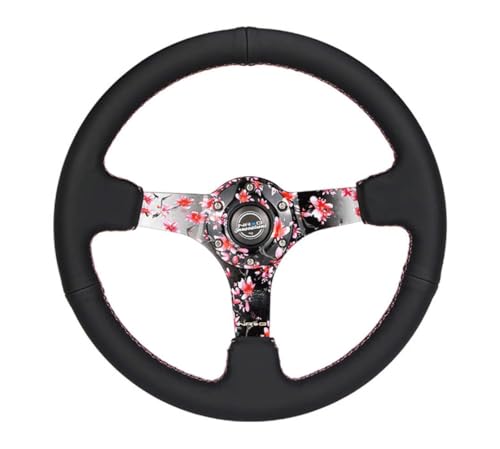 NRG Innovations NRG-RST-036SAK-R Reinforced Steering Wheel, Hydro Dipped Sakura Floral 3