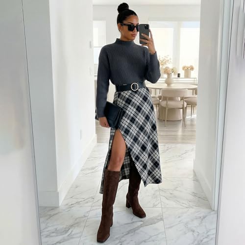 Image of Modatope Knee High Boots Women Square Toe Chunky Heel Fashion Tall Boots | Block Heel Gogo Boots with Side Zipper,Fashion Heeled Fall Winter Boots,Long Dressy Boots for Women
